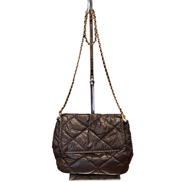 Joyha Puffer Crossbody Bag Black Quilted Gold Chain Strap Shoulder Purse - Picture 1 of 10